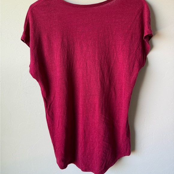 Eileen Fisher Magenta Short Sleeve Top - Picture 5 of 5